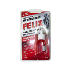 Фиксатор резьбы анаэробный "FELIX" неразъемный красный Ø25