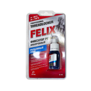 Фиксатор резьбы анаэробный "FELIX" разъемный синий Ø20